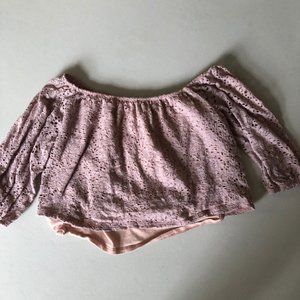 Pink laced crop top